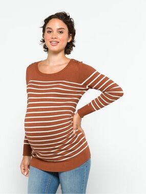 EUC Lety & Me Striped Maternity Sweater